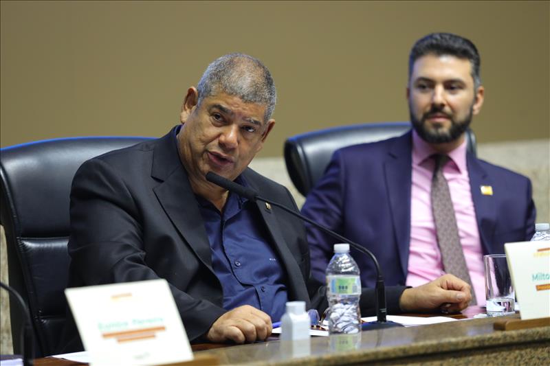 Presidente da Câmara, Milton Leite, e conselheiro presidente, Eduardo Tuma