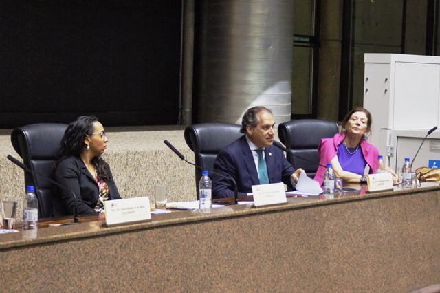 O Prof. Dr. José Horácio Halfeld Rezende Ribeiro em sua fala como debatedor.