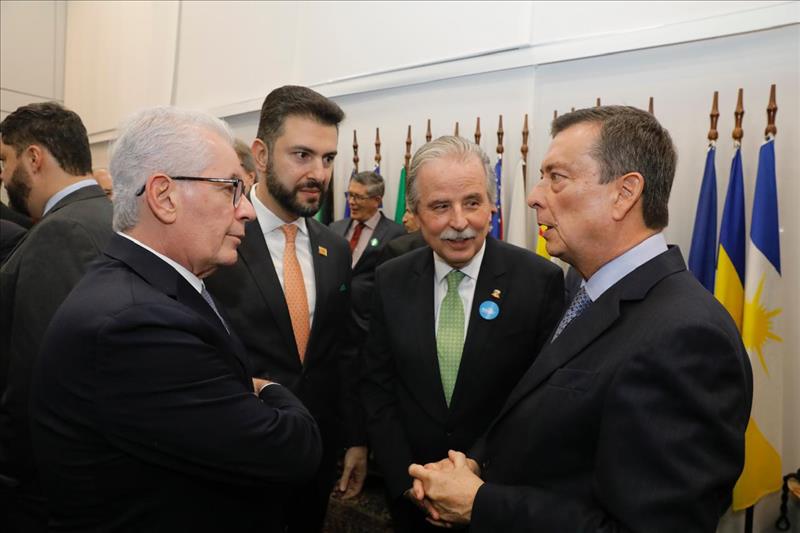 Presidente do TCMSP, Eduardo Tuma; o procurador-geral de Justiça Paulo Sérgio Oliveira e Costa; o presidente do TJ-SP, desembargador Fernando Antônio Torres Garcia; o presidente do TCE-SP, Renato Martins Costa.