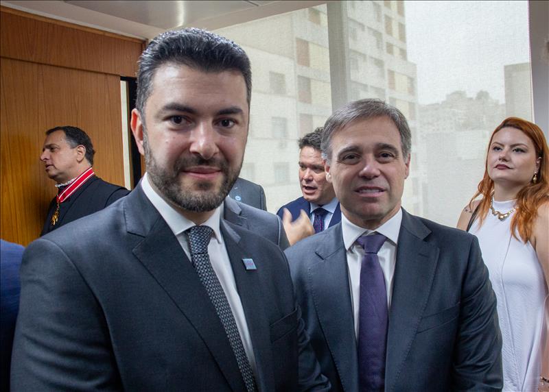 Conselheiro Eduardo Tuma com o ministro do STF, André Mendonça